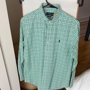 Polo Ralph Lauren Green and White Checkered Shirt
